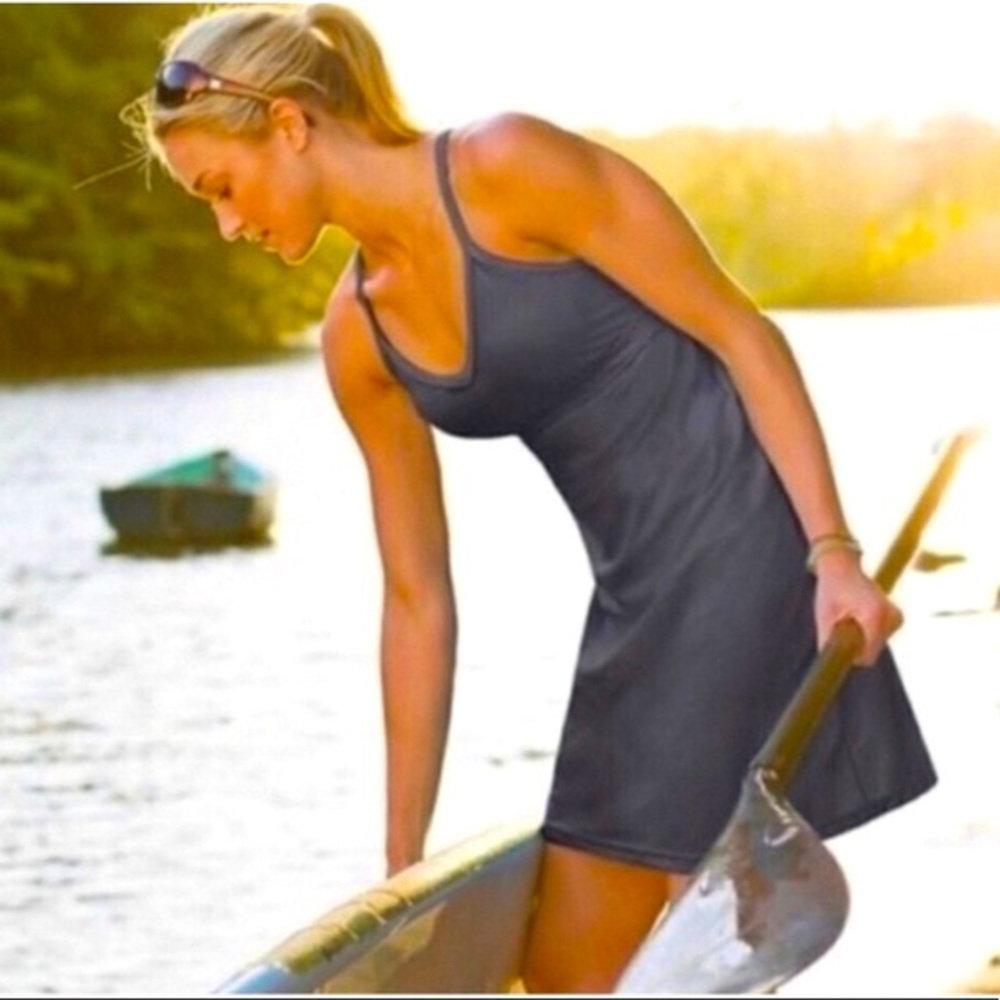 Athleta Gray Racerback Dress  Swim Dress Sz Large
